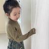 Suéter de Punto Elegante de Cuello Alto para Niñas Camiseta Base Otoño/Invierno 2025 Moda Top Infantil para Bebé Niñas
