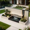Pantalla de aleación de aluminio para patio, estanque de peces impermeable, iluminación LED para diseño de paisajes, jardín exterior, divisor, paisaje de agua corriente y muro de cortina de agua