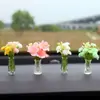Vaso de Flores Pequeno Estilo Healing Peça de Decoração para Interior de Carro, Planta Verde para Tela do Painel do Carro, Decoração de Carro para Mulheres