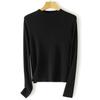 60 Peças Suéter Yangzi de Lã Penteada Feminino Lã Pura Gola Redonda Slim-fit Versátil Camisa Básica Manga Longa Outono e Inverno
