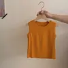 Conjunto de Dos Piezas para Niñas de Verano, Nuevo Estilo Coreano, Moda, Top Liso sin Mangas y Pantalones de Linterna Casual Rayados Versátiles, Tendencia