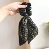 Diadema de Lazo Primavera y Verano Doble Capa Lazo Floral Estilo Coreano Diadema de Alta Gama Goma para Cola de Caballo Cinta Accesorios para el Cabello para Mujeres