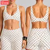 Conjunto de yoga com poá transfronteiriço, sutiã esportivo à prova de choque com costas bonitas, conjunto de calças fitness de secagem rápida para corrida e ciclismo ao ar livre para mulheres