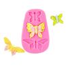 Molde de silicona líquida de yeso de aromaterapia de mariposa Zou Ju pequeña de cuatro agujeros decoración de pastel DIY paso seco
