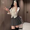 Xianyi Lencería Sexy Traje de Falda Plisada de Secretaria Sexy Uniforme de Estudiante JK Pura Pasión Ropa Apasionada para Mujeres 511