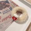 Navidad Nuevo Intestino grueso anillo banda para el cabello coletero cuerda para el cabello Navidad banda para el cabello anillo de tela cuerda para el cabello accesorios para el cabello femeninos banda para el cabello