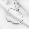 Pulsera de Plata 925 con Lazo de Diamantes Brillantes para Mujer, Diseño Simple Estilo Ins, Elegante de Nicho, Fresca, Moderna y Genial