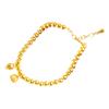 Tienda de oro mismo estilo estilo antiguo oro arena oro brillante 24K pulsera de cuentas redondas dos mundos feliz buena suerte Loto regalo para mujer para novia