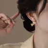 Aretes de mariposa de perlas grandes y pequeñas, anverso y reverso con incrustaciones completas de diamantes, aretes de moda para mujer 2026, nuevos y de alta gama