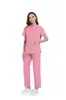 Conjunto de Roupa de Trabalho Médica Feminina - Blusa com Zíper e Calça de Corte Reto, Roupa de Trabalho Unissex, Jaleco Cirúrgico Slim Fit, Pijama Hospitalar, Disponível em Várias Cores