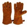 Luvas de Couro para Alta Temperatura 500 Graus Luvas de Soldador Isolamento Térmico Anti-queimadura Churrasco Acampamento Soldagem Elétrica Espessadas Luvas de Proteção do Trabalho