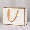 Bolsas de Compras de Cartulina Blanca Espesa Nuevas en Stock, Bolsas de Regalo, Bolsas Tote para Tiendas de Ropa con Logo Impreso, Envío Gratis