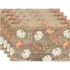 Amazon Halloween Acción de Gracias Manteles Individuales Calabaza Hoja de Arce Manteles Individuales Pavo Otoño Decoración de Mesa Manteles Individuales Resistentes al Calor