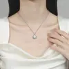 Transmisión en Vivo Transfronteriza Venta Caliente Girasol de Diamante Completo Colgante de 5 Quilates Imitación Moissanita Chapado en Pt950 Collar para Mujer