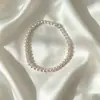 Pulsera de Zirconia y Perla de Lujo para Mujer, Diseño Único, Pulsera Elástica, Versátil y Elegante, Anillo de Regalo, Venta al por Mayor de Fábrica