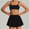Novo Conjunto Esportivo de Yoga Anti-Exposição da Amazon para Mulheres, Roupa para Badminton Fitness ao Ar Livre, Conjunto de Saia para Tênis de Mesa