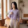 Suéter de punto pullover 100% lana con diseño de cinta, cuello redondo, hombro normal, top de manga larga ajustado nuevo de otoño para mujer 2026