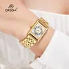 ORSGA Cuadrado Moda Pulsera de Reloj para Mujer Pulsera Cuadros Banda de Acero Fábrica en Vivo Transfronterizo Lujo Ligero Reloj de Pulsera de Cuarzo