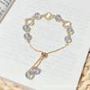 Pulsera de Trébol de Cuatro Hojas Pulsera de Jade Hetian de Imitación para Mujer 2024 Nueva Joyería de Mano Regalo de Cumpleaños para Novia