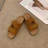 Sapatos Birkenan Plus Size Verão 2024 Novos de Fundo Plano com Fivela Quadrada de Fundo Grosso Sandálias Birkenan de Praia Plus Size