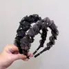 Exquisita Diadema de Malla con Dientes de Cristal para Mujer, Estilo Nuevo, Diadema Esponjosa de Parte Superior Alta, Versátil para Lavarse la Cara y Controlar el Cabello Suelto