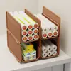 Estante de Almacenamiento para Papel Film, Organizador de Compartimentos para Gabinete, Estante de Almacenamiento Dentro de la Puerta del Gabinete, Suministros de Cocina, Solución de Almacenamiento sin Taladro