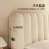 Cojín de Cabecera Estilo Crema Bolsa Suave Rectangular de Respaldo Grande para Dormitorio Color Sólido Almohada de Respaldo de Cama de Alta Gama Extraíble y Lavable