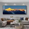Luz do Sol na Montanha Dourada Sala de Estar Porcelana de Cristal Pintura Suspensa Minimalista Moderna Parede de Fundo de Sofá Pintura Decorativa Exclusivamente para Atacado por Empresa de Decoração