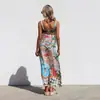 2026 Novo Europeu e Americano Transfronteiriço Aliexpress Site Independente Sexy Alça Fina Estampa Graffiti Vestido Flare para Mulheres