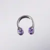 Anel de Lábio com Contas de Vidro de 6 Cores Adorno Labial Anel em Ferradura Studs Internos para Orelha Joias para Piercing de Lábio com Barra C Doce Cool Comércio Exterior
