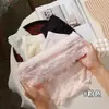 Bragas de Encaje Estilo Francés para Mujer, Entrepierna Antibacteriana de Seda sin Costuras, Calzones de Malla Hueca de Cintura Media para Mujer