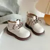 Botas Martin para Niña para Otoño e Invierno, Antideslizantes, Lindas, Forradas de Felpa, Botines Calientes, Zapatos de Princesa para Niñas, Botas de Cuero con Suela Suave