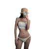 Traje de Baño de Dos Piezas para Mujer Estilo Nuevo para Aguas Termales, Bikini Coreano, Pecho Pequeño, Push-Up, Cobertura de Vientre, Traje de Baño para Aguas Termales