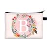 Bolsa Cosmética Estampada a Doble Cara con Letras A- Z Transfronteriza Patrón de Letras Bolsa con Cremallera Bolsa de Muestra Bolsa de Almacenamiento para Viaje