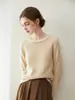 Cuello redondo 100% cachemira pura otoño e invierno nuevo estilo falso dos piezas casual versátil jersey de punto de manga larga top de cachemira