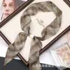Novo Estilo Maillard Moda Lenço de Seda com Contas, Lenço de Pescoço Ajustável para Primavera, Verão e Outono, Estilo Retrô, Decoração Estilosa, Fita Versátil
