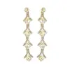 Brincos de Tarraxa Super Brilhantes Moda Luxo Leve Rombo Cheio de Diamantes Franja para Mulheres Nicho Exquisite de Alta Qualidade Simples Temperamento Versátil