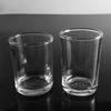 Precio de fábrica al por mayor, vaso de whisky de vidrio templado transparente, vaso de licor, vaso de acero de una sola pieza.