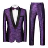 Transfronterizo 2024 Nuevo Vestido de Noche de Boda Traje de Negocios para Hombre de Dos Piezas Traje Jacquard para Anfitrión MC traje
