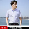 Camisa listrada estilo unissex para homens e mulheres, verão, formal, roupa de trabalho, manga curta, camisa profissional, temperamento, logotipo bordado