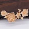 Acessórios de Joias de Estilo Antigo Grampo de Cabelo Passo Tremido Coroa de Cabelo Pétala Vazada Porta-Flor Chapéu de Flor Materiais Feitos à Mão DIY Cocares Hanfu