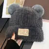 Gorro de Lana Tejido Cálido para Otoño e Invierno para Mujer, Gorro con Protección para los Oídos para Mamá Ciclista, Gorro Integrado con Bufanda, A Prueba de Frío