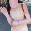 Mangas de Seda de Hielo con Protección Solar para Mujer en Verano, Mangas de Hielo con Protección UV, Protectores de Brazo Sueltos, Guantes de Protección Solar para Correr y Ciclismo al Aire Libre para Mujer