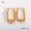 Pendientes de Acero Inoxidable Transfronterizos para Mujer, Clips para Orejas de Círculo Irregular Geométrico de Moda, Pendientes de Acero de Titanio Dorado al por Mayor