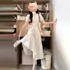 Vestido Camisero Francés Petite para Mujer Verano Retro Cintura Media Falda Línea A Suave Elegante
