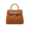 Bolso Estilo Nuevo Cuero Genuino Alta Calidad Bolso Kelly Primera Capa Piel de Vaca Gama Alta Gran Capacidad Portátil Bolso de Hombro Cruzado