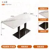 Mesa de Comedor para Cafetería de Empleados Estilo Minimalista Moderno Mesa Larga de Piedra Sinterizada Cuadrada Silla de Diseñador Celebridad de Internet Mesa para Múltiples Personas Restaurante de Comida Rápida