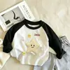 Camiseta de Manga Larga para Niños con Estampado de Estrellas de Dibujos Animados 2026 Primavera/Otoño Camiseta de Manga Larga para Bebé Estilo Nuevo Top Elegante para Niñas