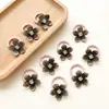 Ligas para el Cabello de Flores Transfronterizas para Niñas, Pétalos de Concha y Pedrería, Diademas para Niñas Pequeñas, Bandas Elásticas de Goma de Alta Elasticidad, Accesorios para el Cabello