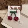 Nuevo clip para el pelo de tela dulce de principios de otoño con estampado de cuadros de lunares, dibujos animados de frutas, pasador lindo para el pelo, accesorio para el pelo de niña
